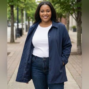 Maggie Barnes Navy Trench Coat